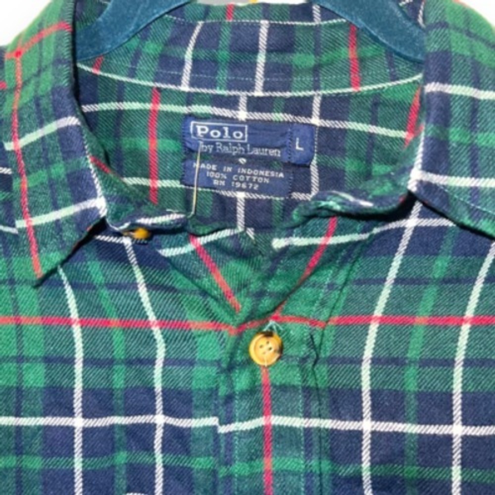 Polo Ralph Lauren Boys Plaid Button-Up‎ Shirt Green Long Sleeve Size L NWT - Picture 7 of 7